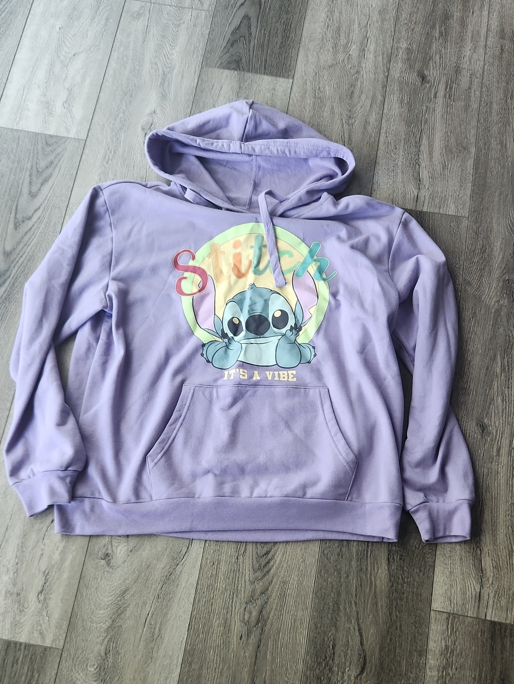 Disney Lavender Stitch Pullover Hoodie with Pastel Graphic